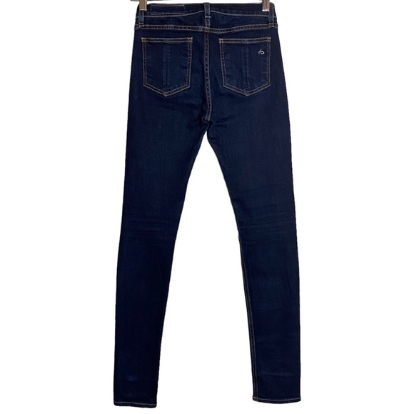 Rag and Bone High Rise Skinny Jean Dark Blue Wash Stretch 25 - Picture 3 of 16